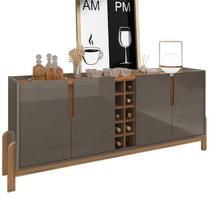 Buffet Aparador 190cm Com Adega 050520 Cinza Perola Cedro DCASA
