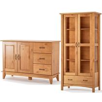 Buffet Aparador 2 Portas 3 Gav. 120 cm e Cristaleira 2 Portas Bella