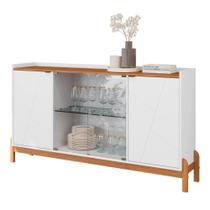 Buffet Aparador 2 Portas Com Vidro Madri Branco Cedro Buffet Aparador 2 Portas Com Vidro Madri Branco Cedro