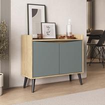 Buffet Aparador 2 Portas Retrô 88cm Marrom/Amendoa/Acqua Buffet Aparador 2 Portas Retrô 88cm Marrom/Amendoa/Acqua