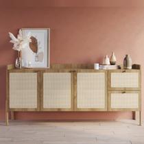 Buffet Aparador 3 Portas 2 Gavetas Palhinha Pé Madeira Oslo Buffet Aparador 3 Portas 2 Gavetas Palhinha Pé Madeira Oslo