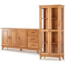 Buffet Aparador 3 Portas 3 Gav. 156 cm e Cristaleira 2 Portas Bella Slim