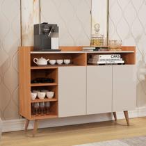 Buffet Aparador 3 Portas 5 Nichos Celta Bege/Nature/Off White Buffet Aparador 3 Portas 5 Nichos Celta Bege/Nature/Off White