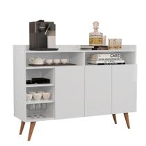 Buffet Aparador 3 Portas Retrô Branco Celta Giga Móveis