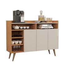 Buffet Aparador 3 Portas Retro Celta Nature Off White Sala de Jantar Pes Palito