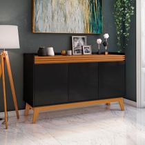 Buffet Aparador 3 Portas Ripado com Pés de MDF Georgia Via Nossa Buffet Aparador 3 Portas Ripado com Pés de MDF Georgia Via Nossa