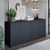 Buffet Aparador 4 Portas 100% MDF Chumbo 152cm Lia Cimol Buffet Aparador 4 Portas 100% MDF Chumbo 152cm Lia Cimol
