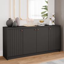 Buffet Aparador 4 Portas 100% MDF Chumbo 152cm Lia Cimol