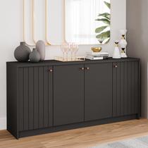 Buffet Aparador 4 Portas 100% MDF Chumbo 152cm Lia Cimol Buffet Aparador 4 Portas 100% MDF Chumbo 152cm Lia Cimol