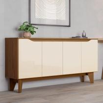 Buffet Aparador 4 Portas 150cm em MDP com Portas em MDF Nature Off White Branco Buffet Aparador 4 Portas 150cm em MDP com Portas em MDF Nature Off White Branco