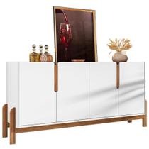 Buffet Aparador 4 Portas 170cm 050518 Branco Cedro Dcasa Branco Cedro