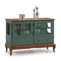 Buffet Aparador 4 Portas 2 Gavetas Prateleiras em Vidro 60510 Linz Móveis