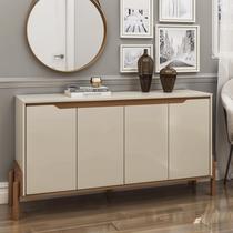 Buffet Aparador 4 Portas com Pés em Madeira Áurea