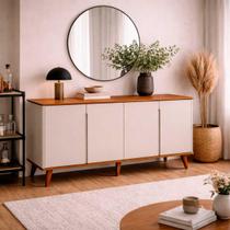 Buffet Aparador 4 Portas em MDF Caixotin Imperium Cinamomo Off White Buffet Aparador 4 Portas em MDF Caixotin Imperium Cinamomo Off White