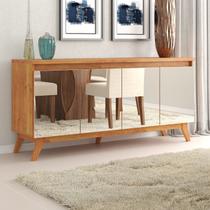 Buffet Aparador 4 Portas Espelhado MDF/MDP Mel 156cm Armani Bege Buffet Aparador 4 Portas Espelhado MDF/MDP Mel 156cm Armani Bege