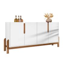 Buffet Aparador 4 Portas Sala de Jantar Nay C14 Branco/Cedro - Mpozenato Buffet Aparador 4 Portas Sala de Jantar Nay C14 Branco/Cedro - Mpozenato