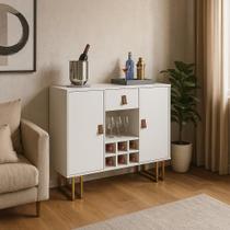 Buffet Aparador Adega Sala de Jantar Branco C/ Gaveta