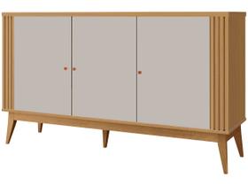 Buffet Aparador Argo 140 Ripado Sala De Jantar Cedro Off White EDN