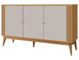 Buffet Aparador Argo 140 Ripado Sala De Jantar Cedro Off White EDN