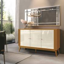 Buffet Aparador Argo 140 Ripado Sala De Jantar Cedro Off White EDN