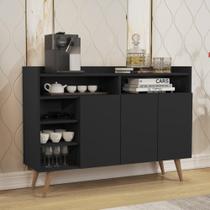 Buffet Aparador Atlanta Preto 3 Portas