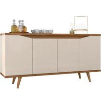 Buffet Aparador Balcão Sala De Jantar e Estar Luxo Retrô Grace Casa D - Offwhite/Cedro