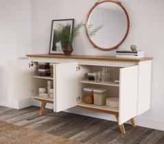 Buffet aparador bancada martina 1,60 larg pérola camarú - village móveis Buffet aparador bancada martina 1,60 larg pérola camarú - village móveis