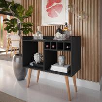 Buffet Aparador Bar Elegante e Cantinho do Café em um Só Móvel - Preto