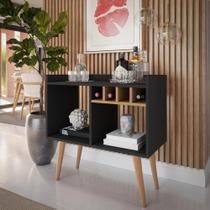 Buffet Aparador Bar Elegante e Cantinho do Café em um Só Móvel - Preto/Nature