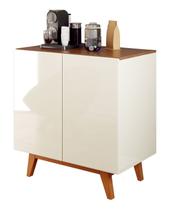 Buffet Aparador Café Prime 2 Portas Off White com Freijó - MoveisAqui