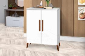 Buffet Aparador Colombia 2 Portas Balcão Retrô Branco Brilho