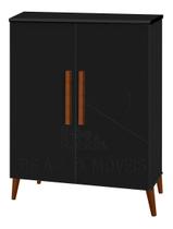 Buffet Aparador Colombia 2 Portas Balcão Retrô Preto Fosco