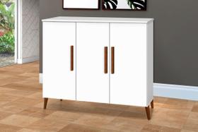 Buffet Aparador Colombia 3 Portas Balcão Retrô Branco Brilho