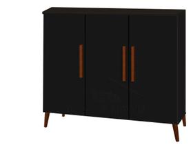 Buffet aparador Colombia 3 portas balcão retrô fechado cor Preto fosco Black