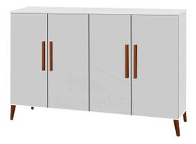 Buffet Aparador Colombia 4 Portas 1.22m Retrô Branco Brilho