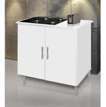 Buffet aparador Colombia 4 portas balcão 1.22m retrô fechado cor Branco brilho