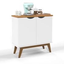 Buffet Aparador Com 2 Portas Pés e Base Em Madeira Maciça Branco Acetinado Com Cumaru Prism Patrimar Móveis Buffet Aparador Com 2 Portas Pés e Base Em Madeira Maciça Branco Acetinado Com Cumaru Prism Patrimar Móveis