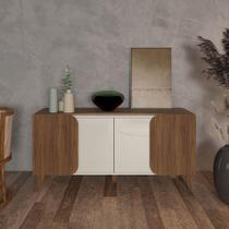 Buffet Aparador Com 4 Portas 2 Prateleiras Elegance Cedro/off White - Artely