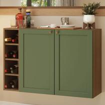 Buffet Aparador com Adega 100cm 2 Portas Rustic/Verde Vik Madesa 16