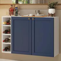 Buffet Aparador Com Adega 100cm 2 Portas Vik Madesa 16 Branco-azul Buffet Aparador Com Adega 100cm 2 Portas Vik Madesa 16 Branco-azul