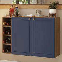 Buffet Aparador Com Adega 100cm 2 Portas Vik Madesa 16 Rustic-azul