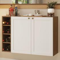 Buffet Aparador Com Adega 100cm 2 Portas Vik Madesa 16 Rustic-branco Buffet Aparador Com Adega 100cm 2 Portas Vik Madesa 16 Rustic-branco