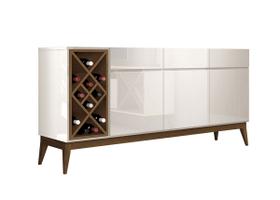 Buffet Aparador com Adega Passion Off White com Naturale - EDN Móveis Buffet Aparador com Adega Passion Off White com Naturale - EDN Móveis