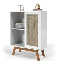 Buffet Aparador Com Rattan e Pés de Madeira 100 MDF