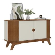 Buffet Aparador Curvo 2 Portas 140 Cm Cinamomo Off White Arly
