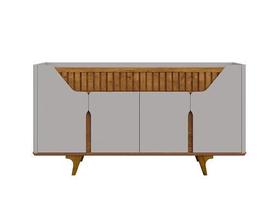 Buffet Aparador Danúbio Off White/Naturalle - Bechara Buffet Aparador Danúbio Off White/Naturalle - Bechara