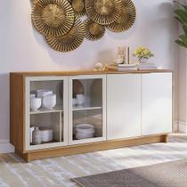 Buffet Aparador Decorativo 160cm Gunga Off White/Freijó G73 - Gran Belo