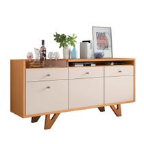 Buffet Aparador Decorativo Sollare com Bandeja Lateral Cinamomo/Off White G26 - HB Móveis