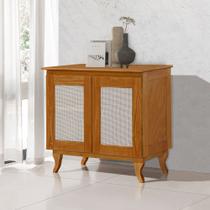 Buffet Aparador Deltan 2 Portas Madeira Maciça e Telinha Indiana - Castanho