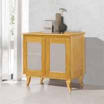 Buffet Aparador Deltan 2 Portas Madeira Maciça e Telinha Indiana Imbuia